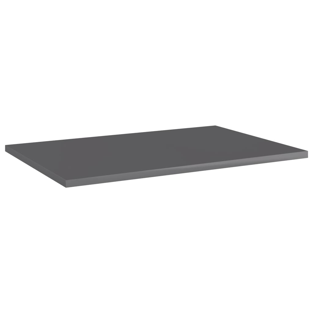 Bücherregal-Bretter 4 Stk. Hochglanz-Grau 60x40x1,5 cm