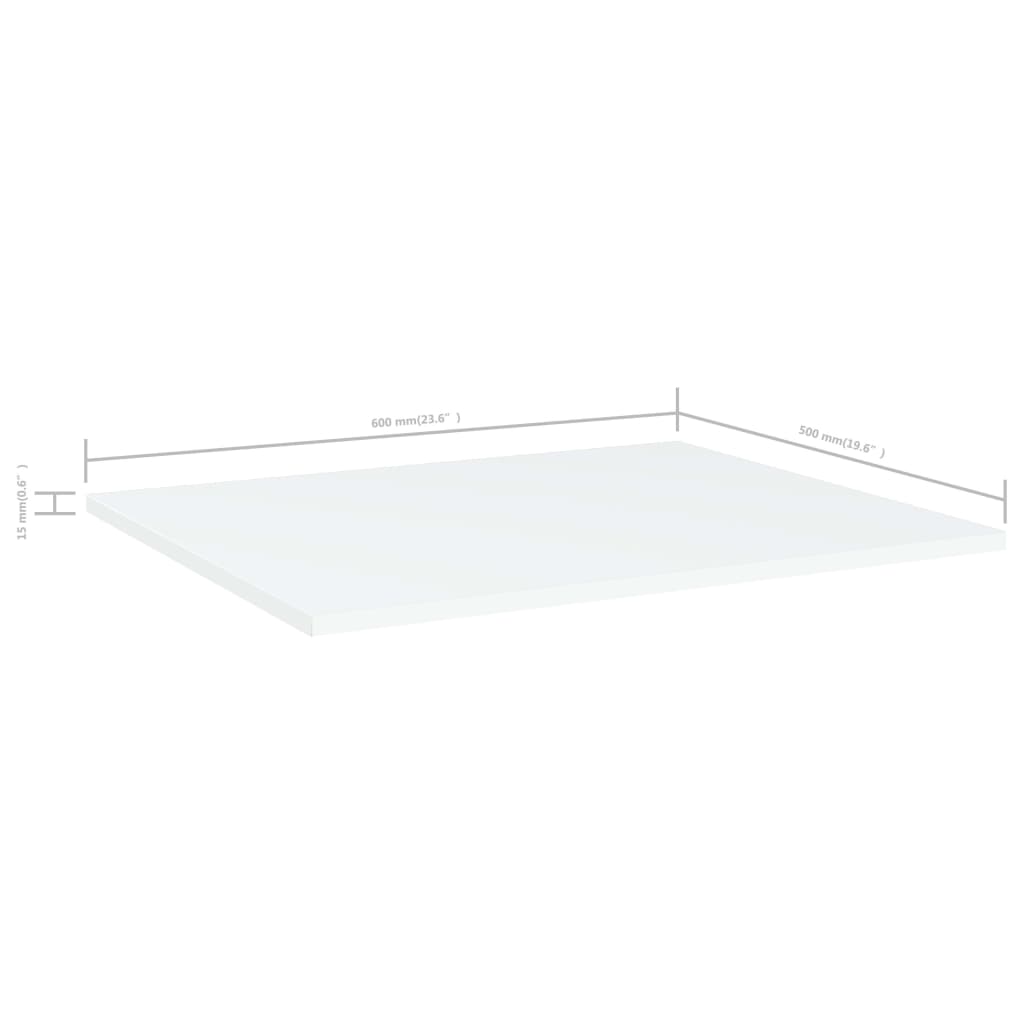 Bücherregal-Bretter 4 Stk. Weiß 60x50x1,5 cm Holzwerkstoff