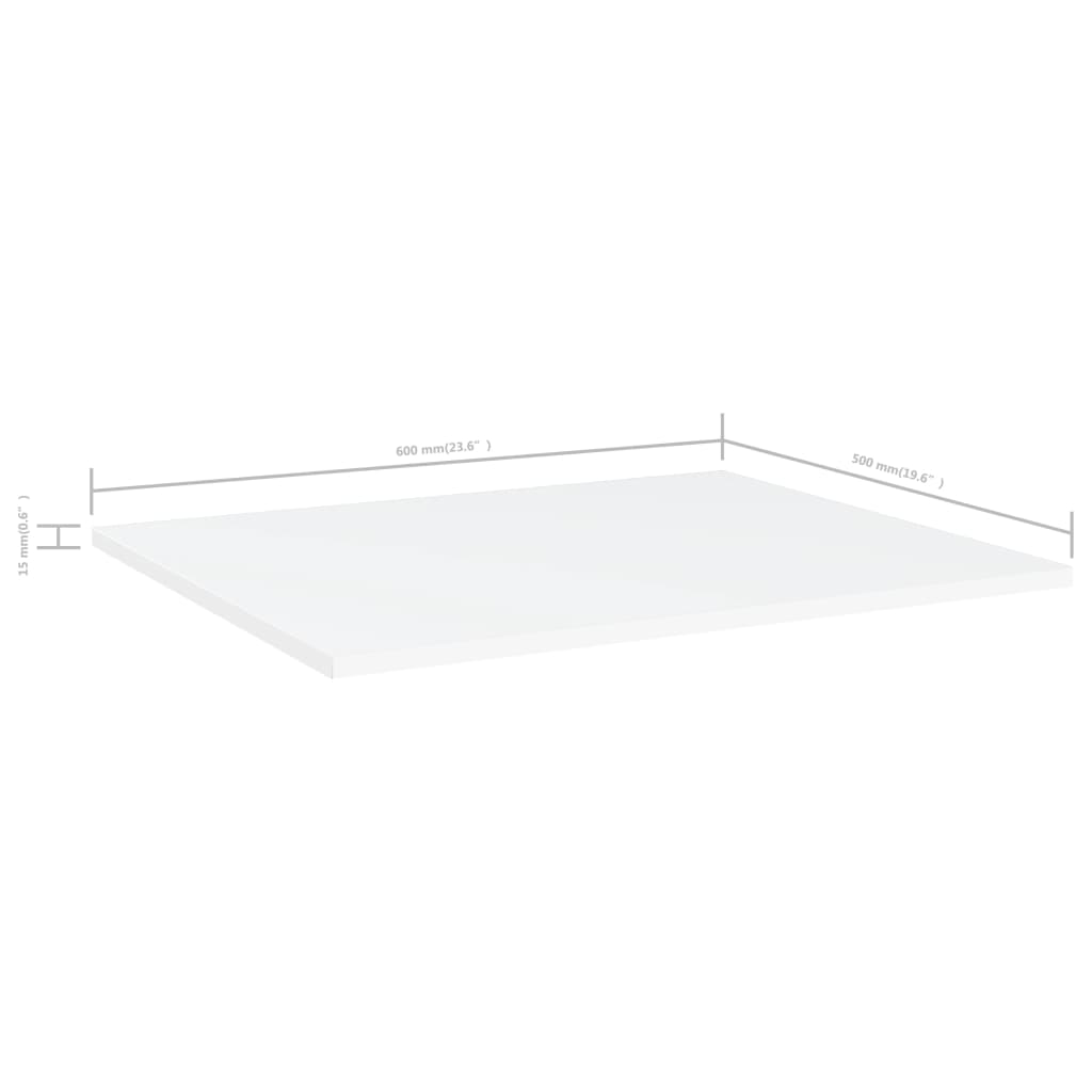 Bücherregal-Bretter 8 Stk. Weiß 60x50x1,5 cm Holzwerkstoff