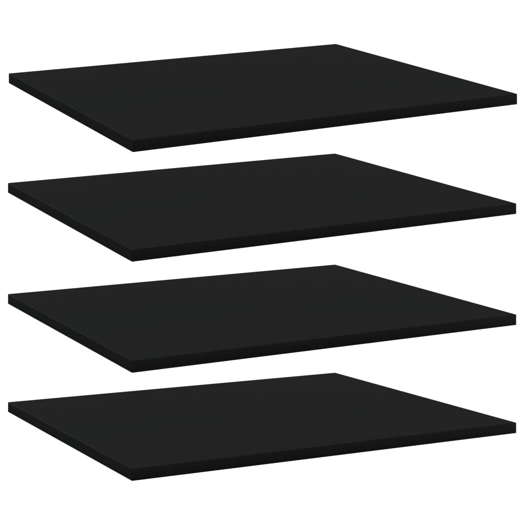 Bücherregal-Bretter 4 Stk. Schwarz 60x50x1,5 cm Holzwerkstoff