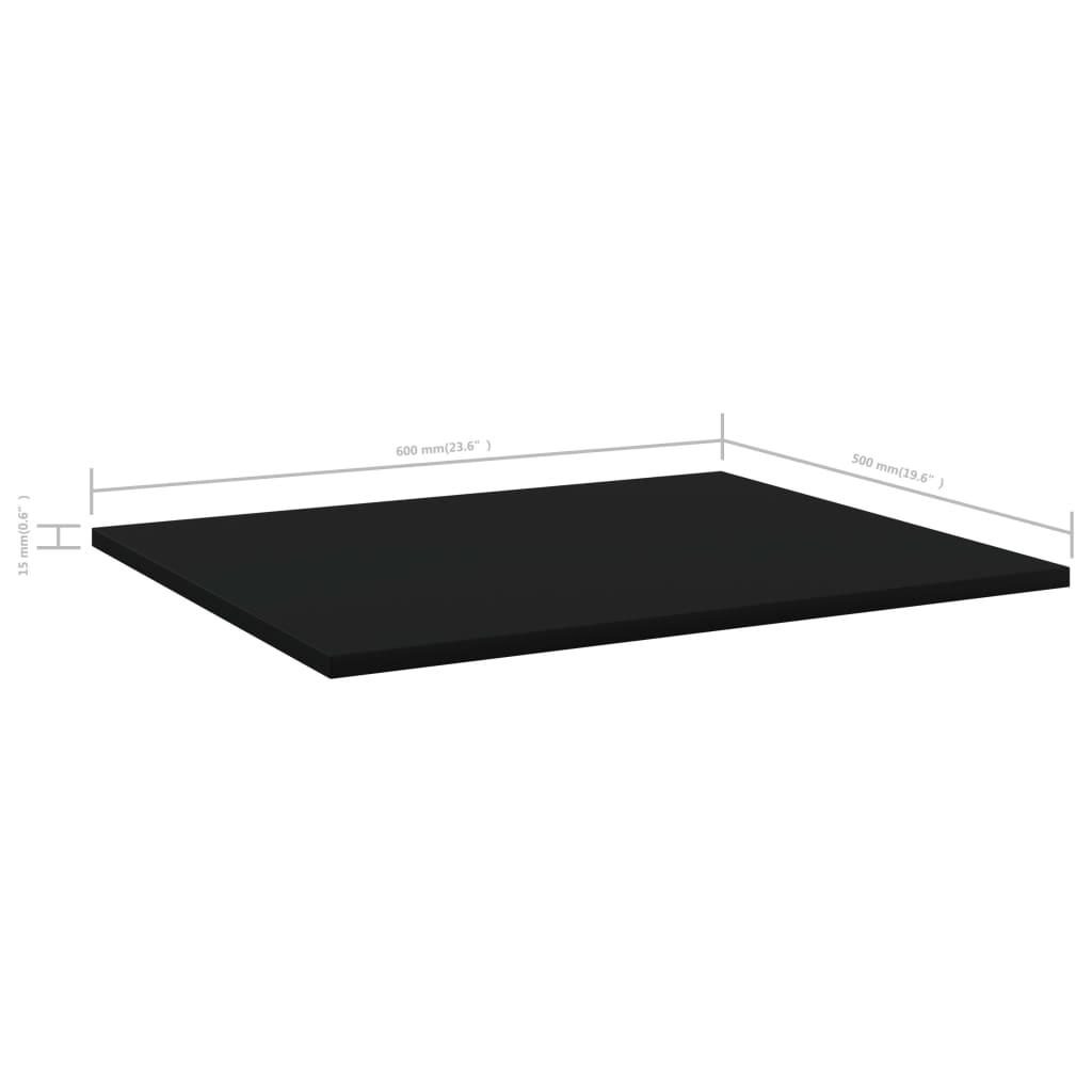 Bücherregal-Bretter 4 Stk. Schwarz 60x50x1,5 cm Holzwerkstoff
