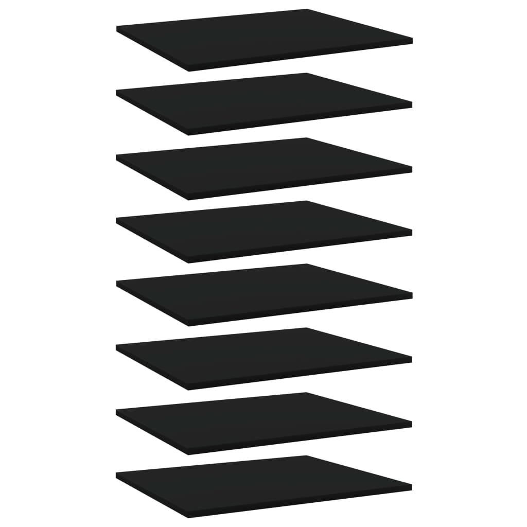 Bücherregal-Bretter 8 Stk. Schwarz 60x50x1,5 cm Holzwerkstoff