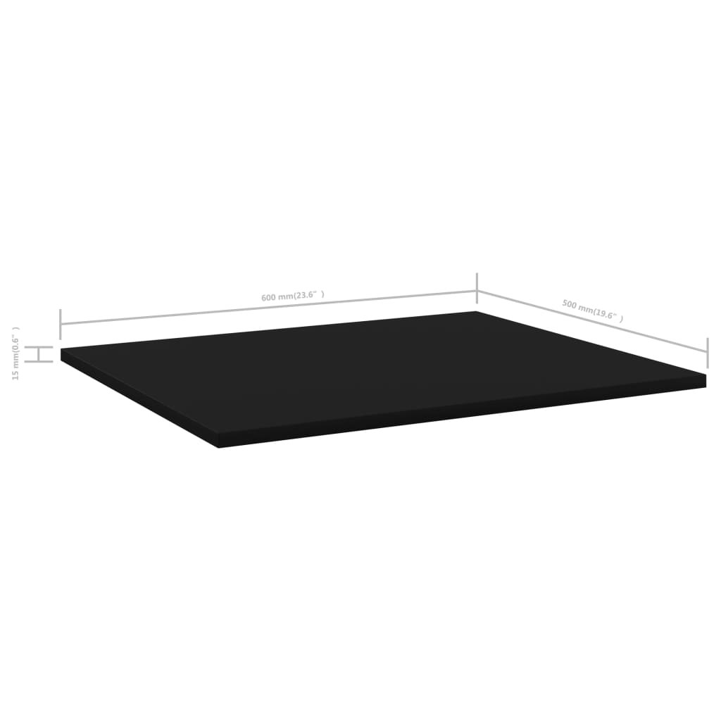 Bücherregal-Bretter 8 Stk. Schwarz 60x50x1,5 cm Holzwerkstoff