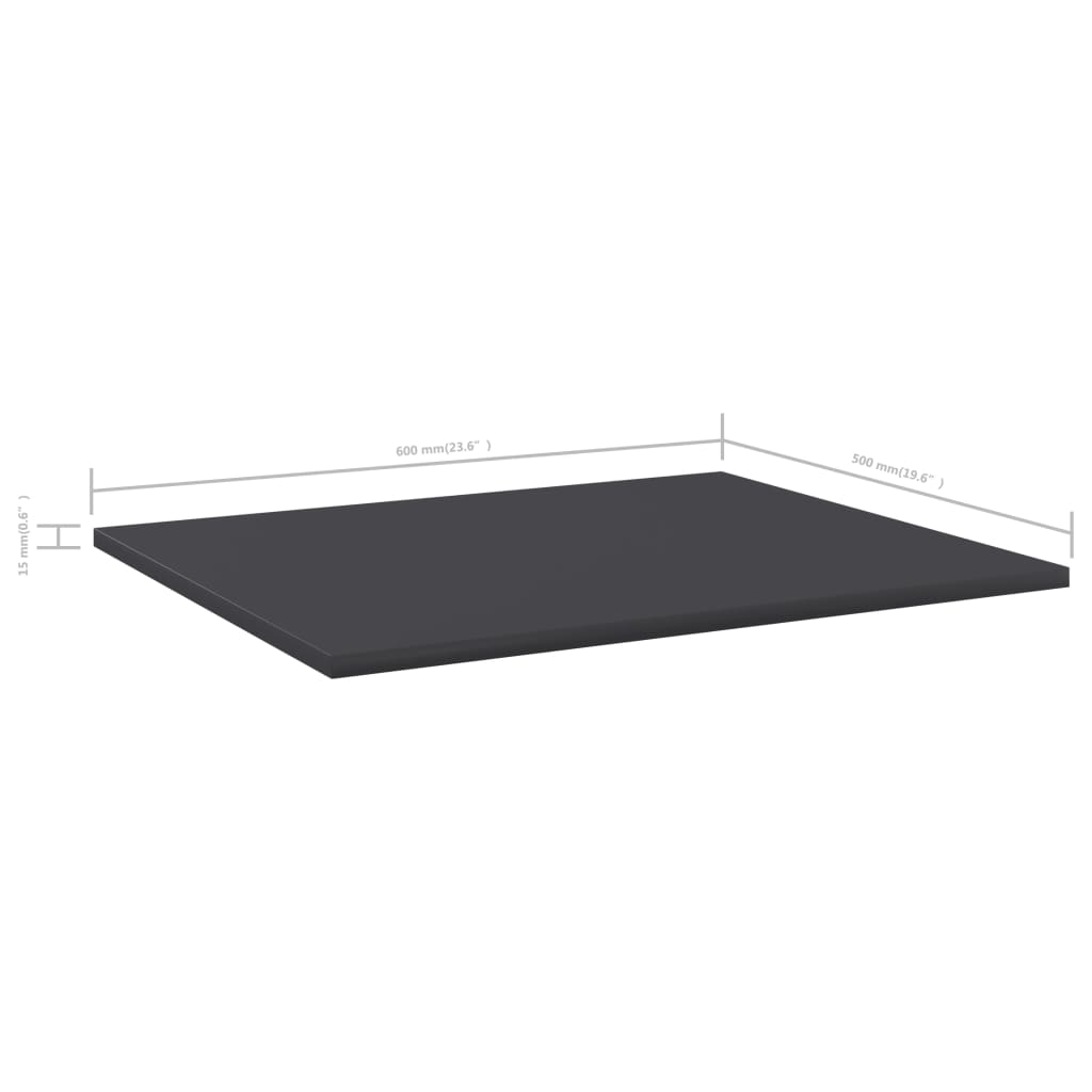 Bücherregal-Bretter 4 Stk. Grau 60x50x1,5 cm Holzwerkstoff