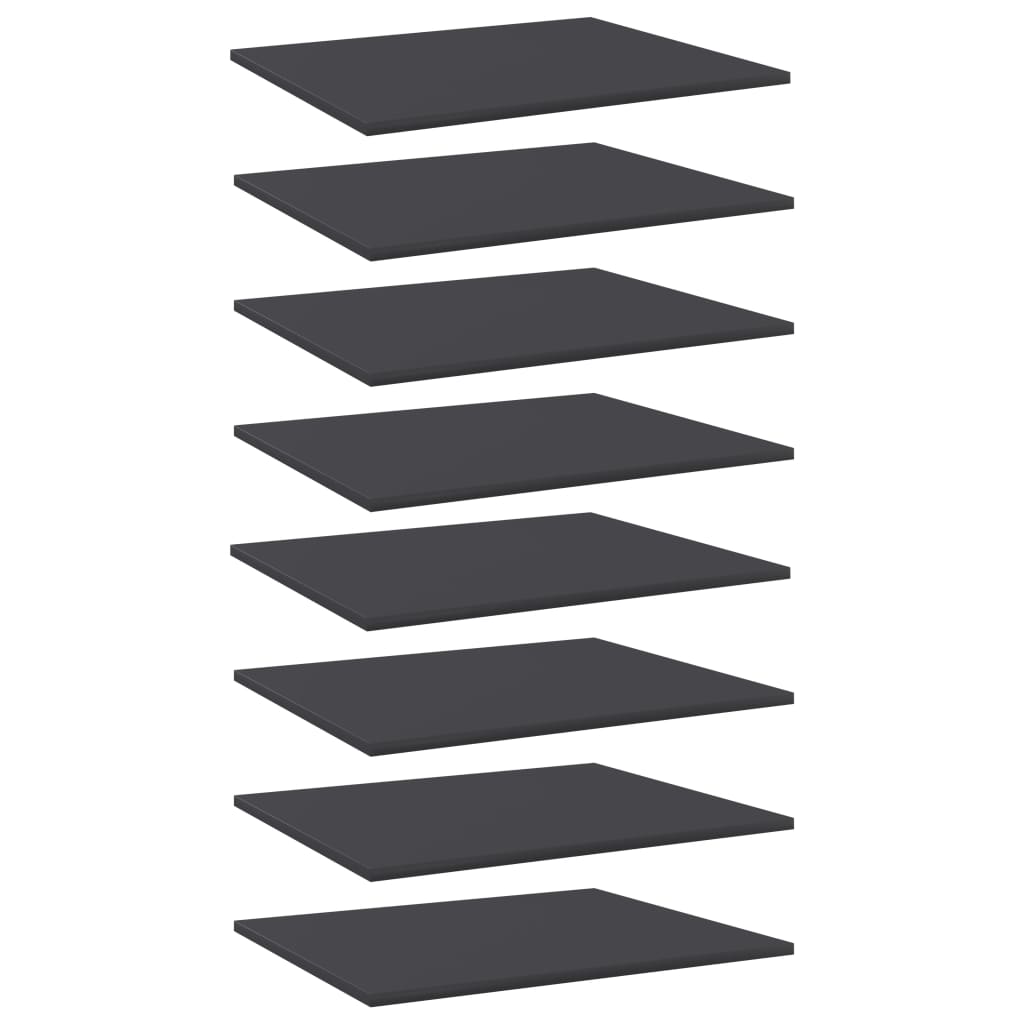 Bücherregal-Bretter 8 Stk. Grau 60x50x1,5 cm Holzwerkstoff