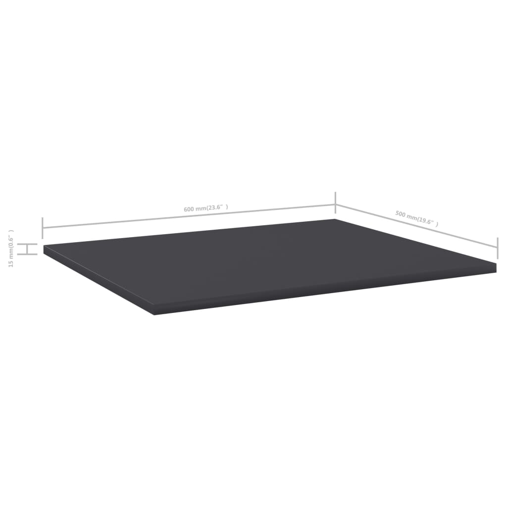 Bücherregal-Bretter 8 Stk. Grau 60x50x1,5 cm Holzwerkstoff