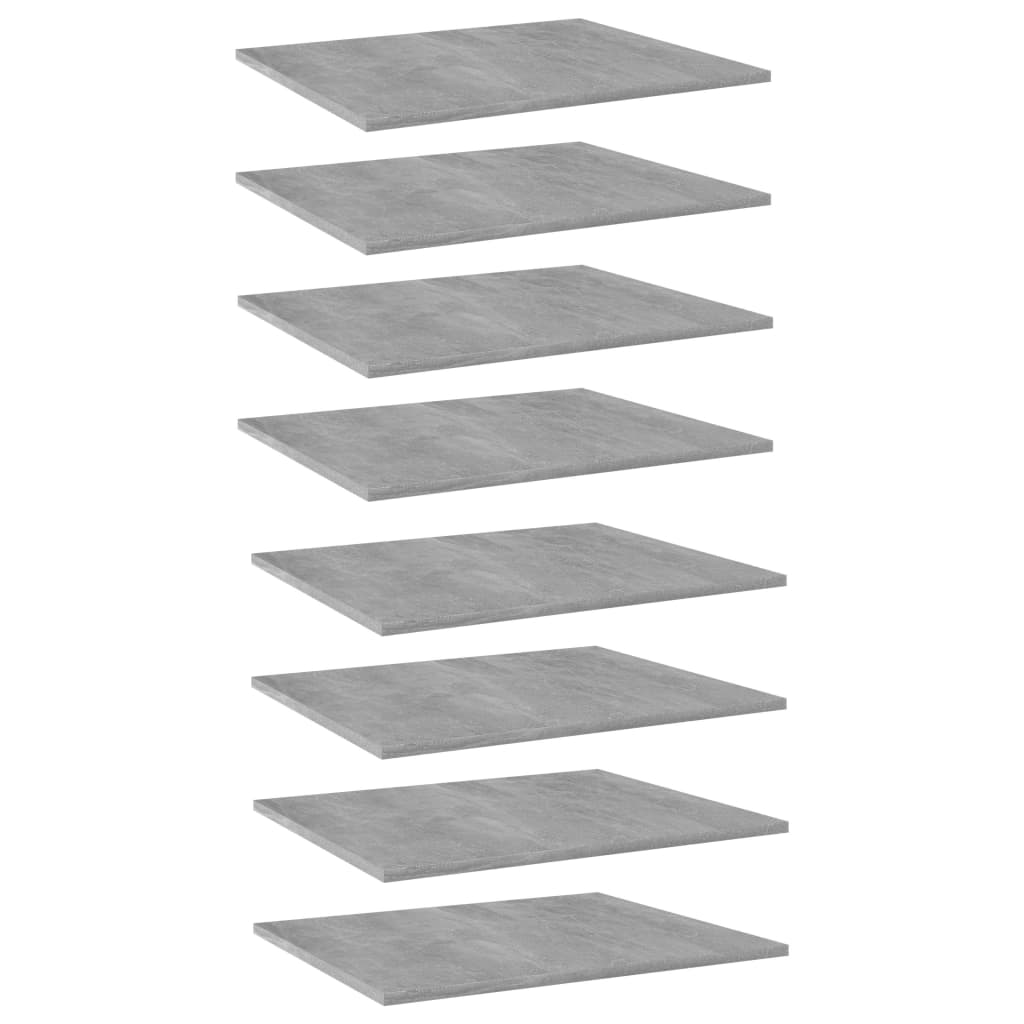 Bücherregal-Bretter 8 Stk. Betongrau 60x50x1,5 cm Holzwerkstoff