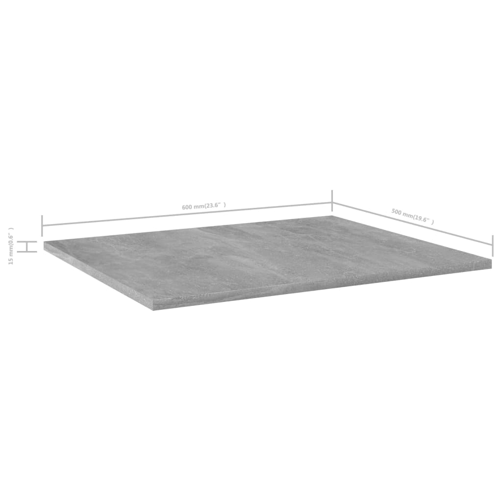 Bücherregal-Bretter 8 Stk. Betongrau 60x50x1,5 cm Holzwerkstoff