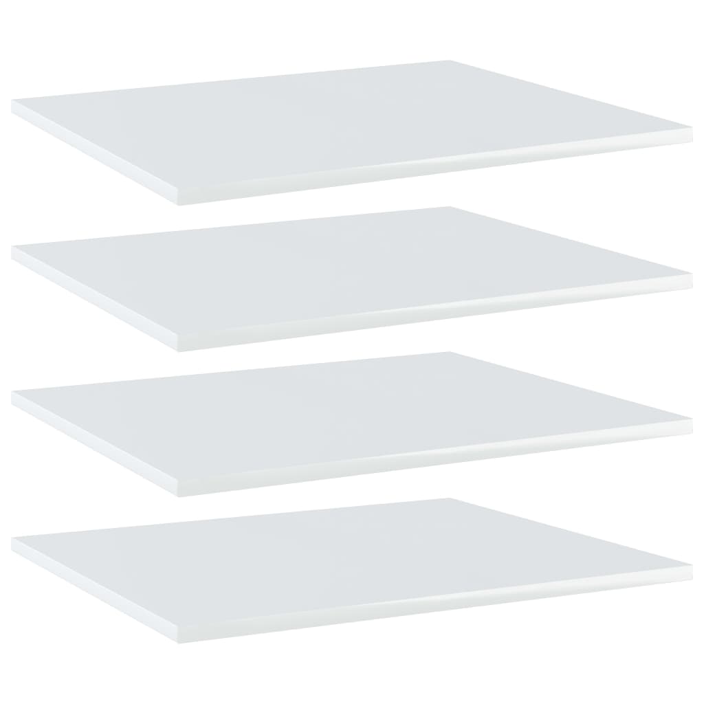 Bücherregal-Bretter 4 Stk. Hochglanz-Weiß 60x50x1,5 cm