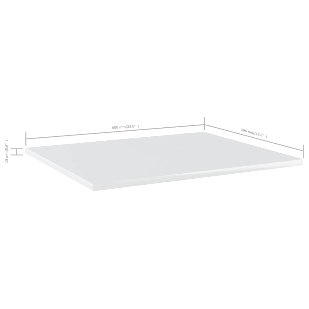 Bücherregal-Bretter 4 Stk. Hochglanz-Weiß 60x50x1,5 cm