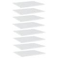 Bücherregal-Bretter 8 Stk. Hochglanz-Weiß 60x50x1,5 cm