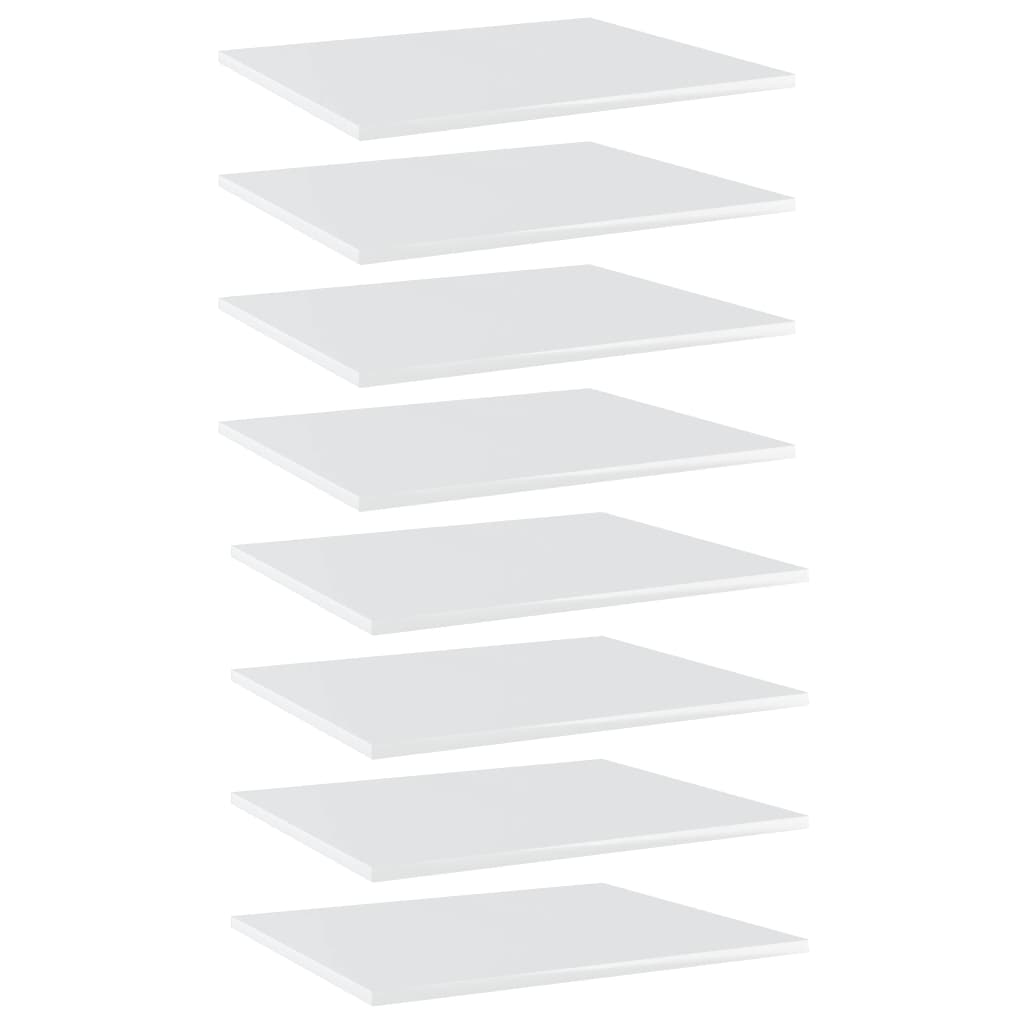 Bücherregal-Bretter 8 Stk. Hochglanz-Weiß 60x50x1,5 cm