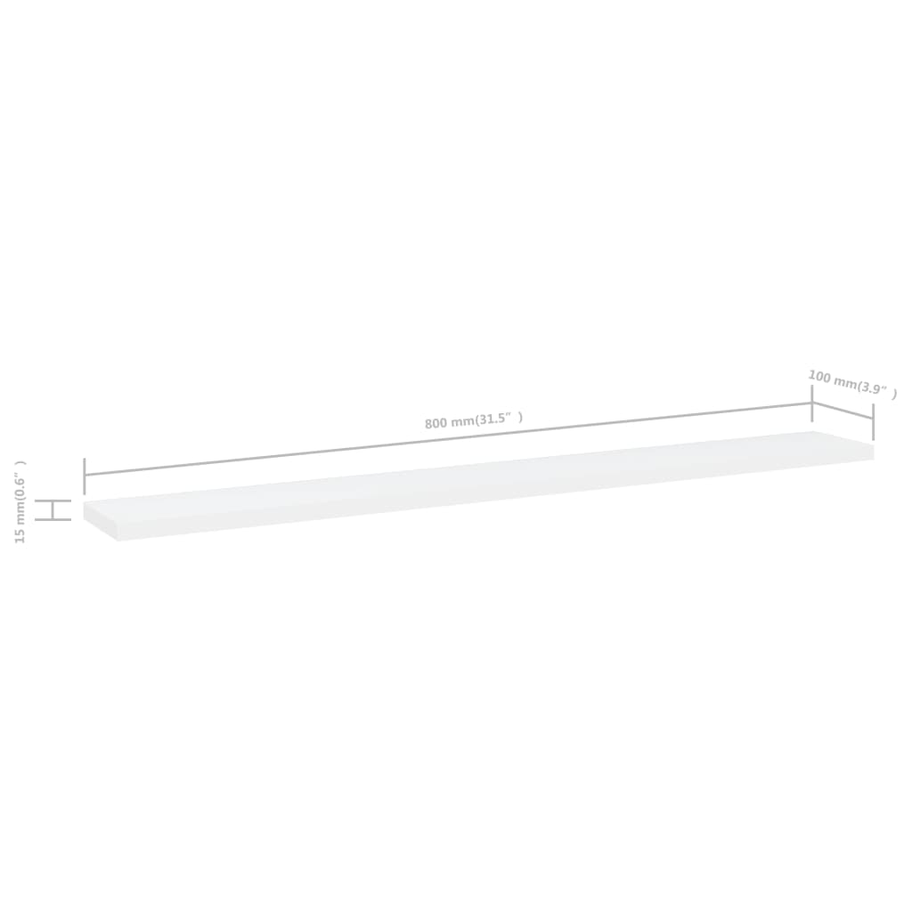 Bücherregal-Bretter 4 Stk. Weiß 80x10x1,5 cm Holzwerkstoff