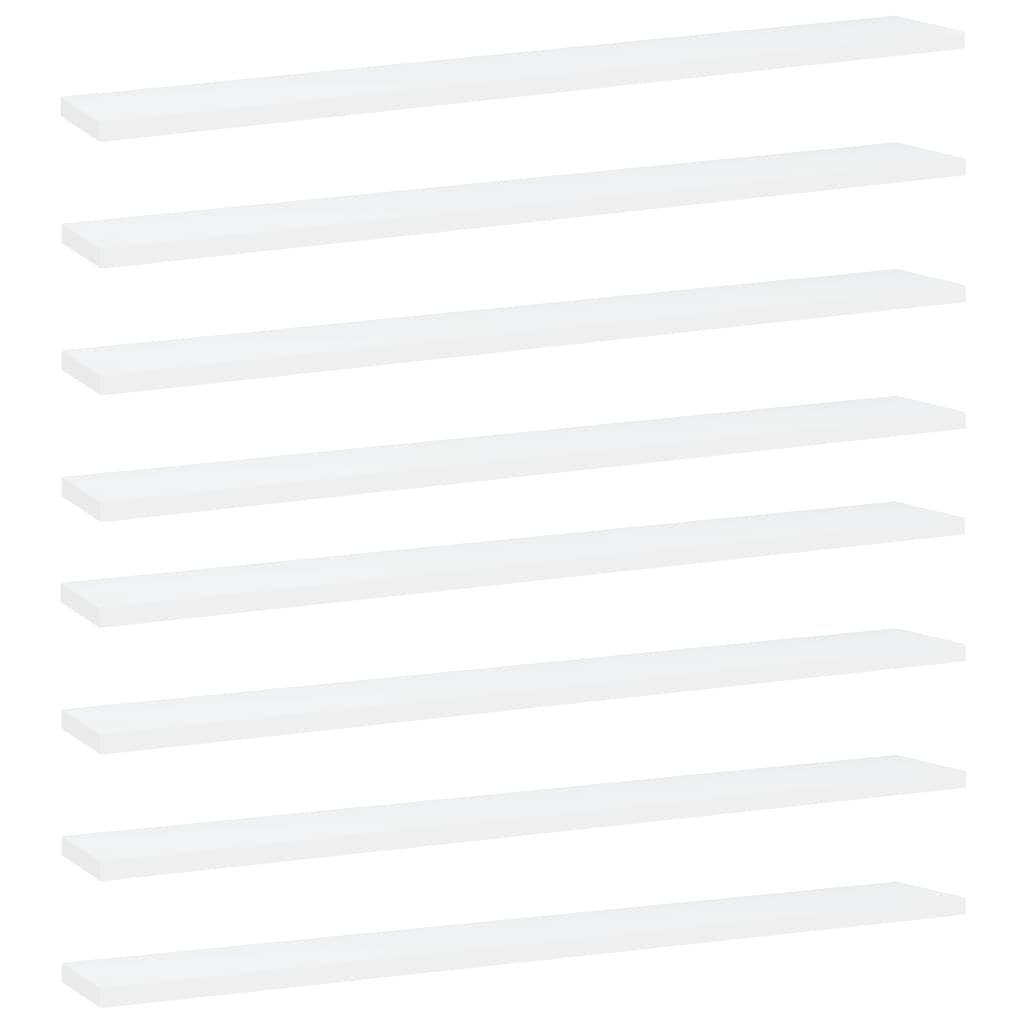 Bücherregal-Bretter 8 Stk. Weiß 80x10x1,5 cm Holzwerkstoff