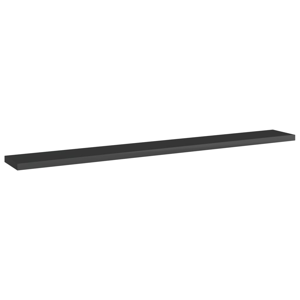 Bücherregal-Bretter 4 Stk. Hochglanz-Schwarz 80x10x1,5 cm