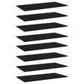 Bücherregal-Bretter 8 Stk. Schwarz 80x20x1,5 cm Holzwerkstoff