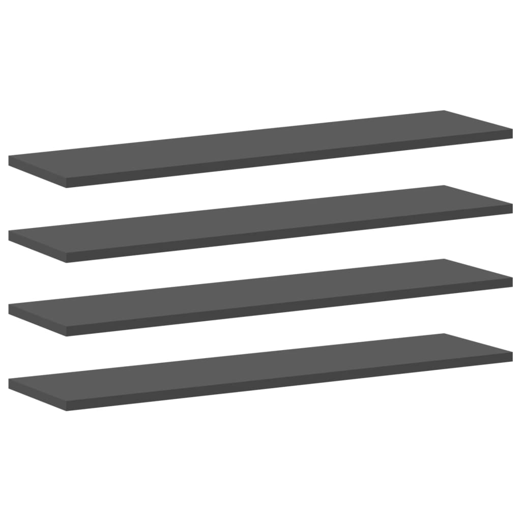 Bücherregal-Bretter 4 Stk. Grau 80x20x1,5 cm Holzwerkstoff