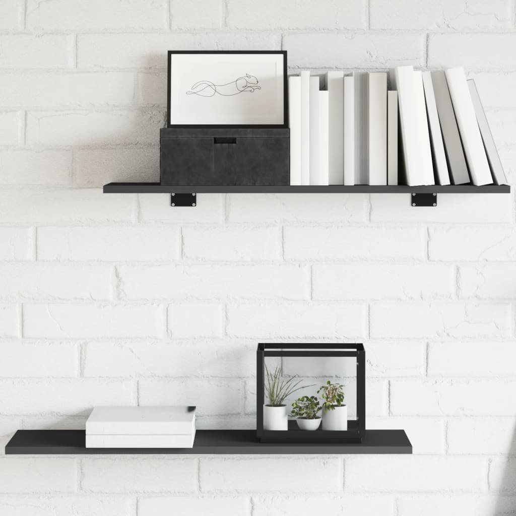 Bücherregal-Bretter 4 Stk. Grau 80x20x1,5 cm Holzwerkstoff