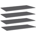 Bücherregal-Bretter 4 Stk. Hochglanz-Grau 80x20x1,5 cm