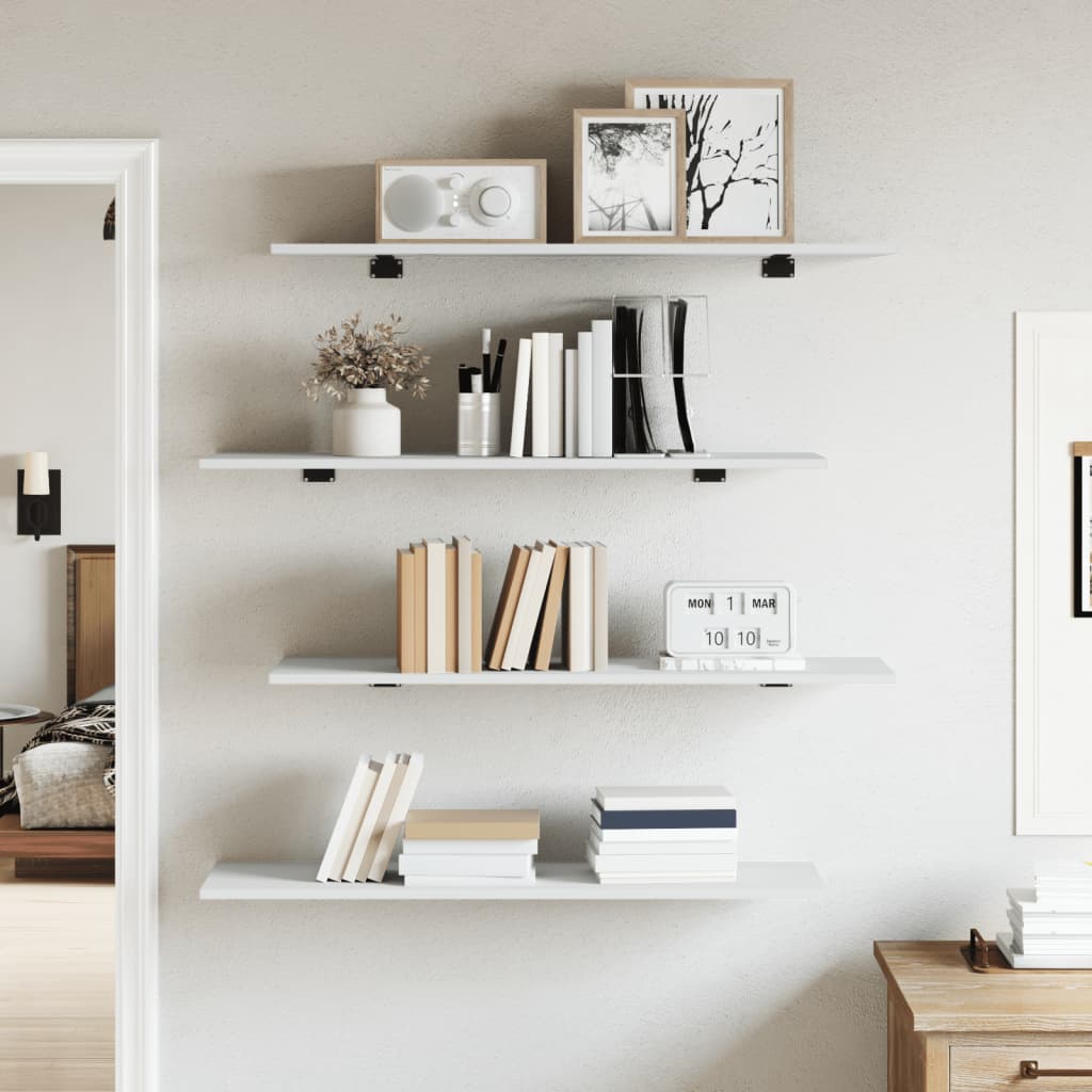 Bücherregal-Bretter 4 Stk. Weiß 80x30x1,5 cm Holzwerkstoff
