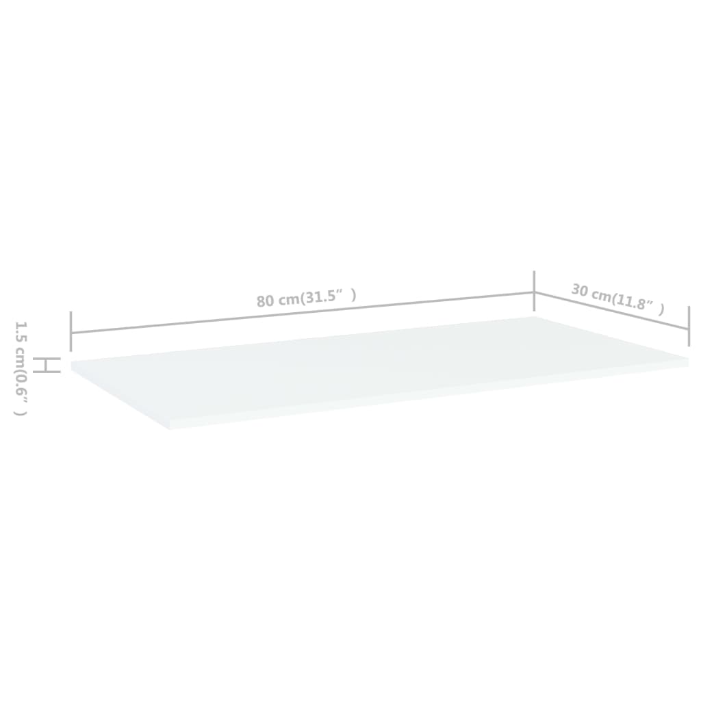 Bücherregal-Bretter 8 Stk. Weiß 80x30x1,5 cm Holzwerkstoff