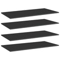 Bücherregal-Bretter 4 Stk. Hochglanz-Schwarz 80x30x1,5 cm