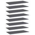 Bücherregal-Bretter 8 Stk. Hochglanz-Grau 80x30x1,5 cm