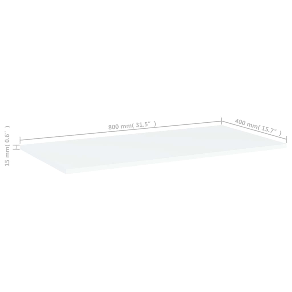Bücherregal-Bretter 8 Stk. Weiß 80x40x1,5 cm Holzwerkstoff