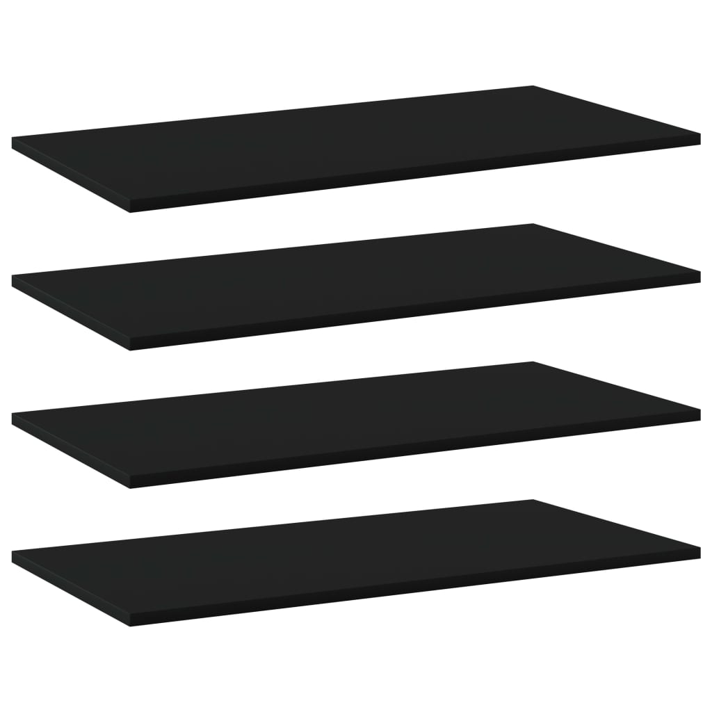 Bücherregal-Bretter 4 Stk. Schwarz 80x40x1,5 cm Holzwerkstoff