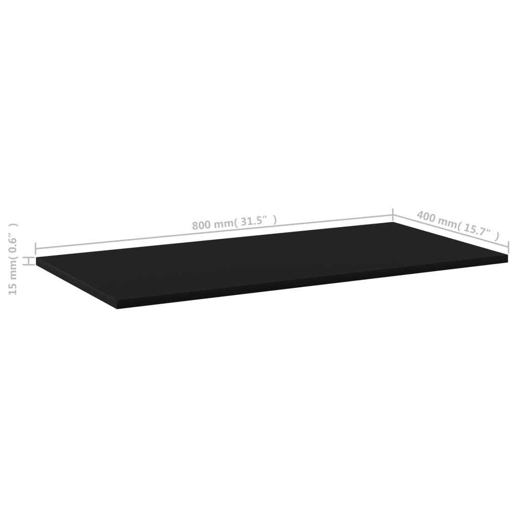 Bücherregal-Bretter 4 Stk. Schwarz 80x40x1,5 cm Holzwerkstoff