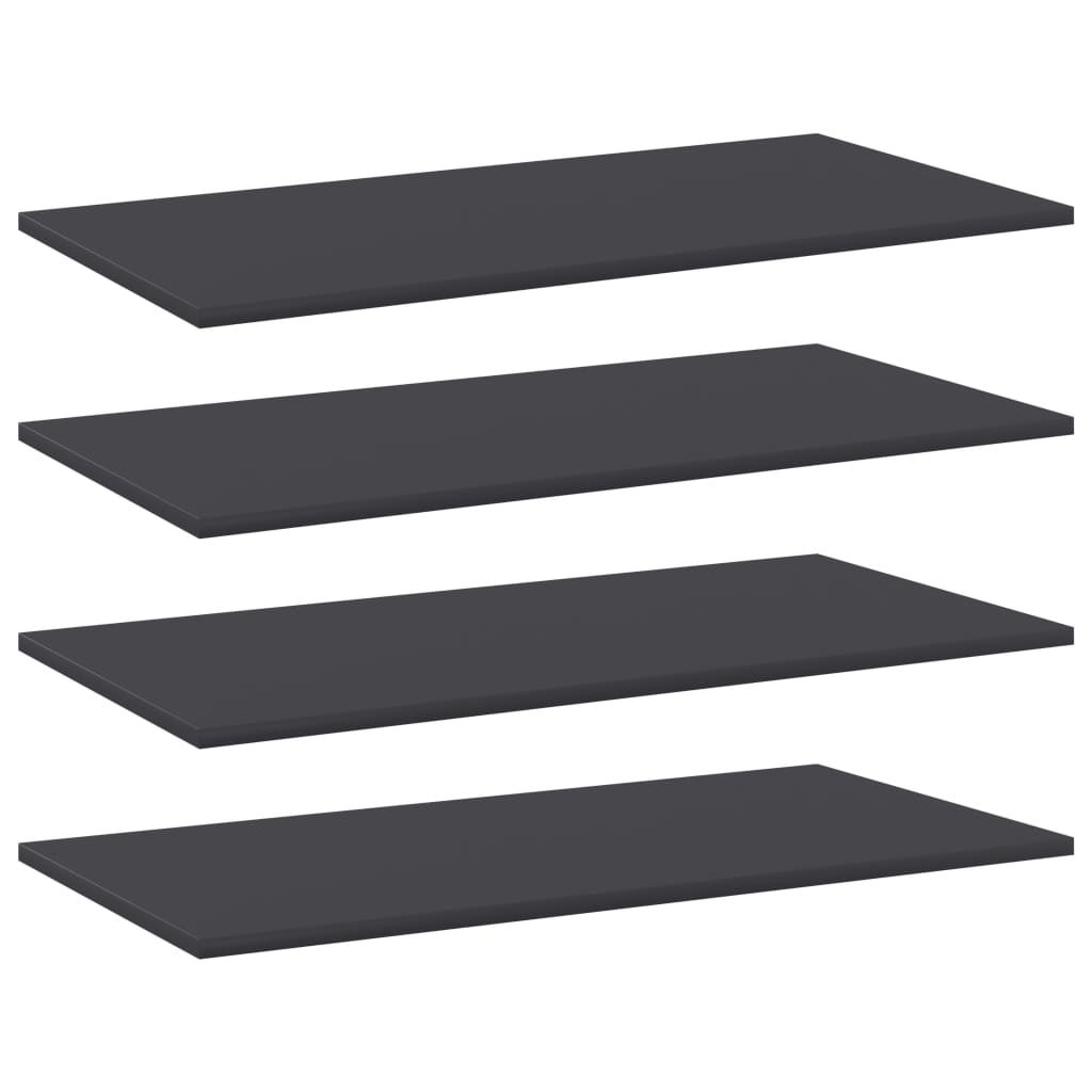 Bücherregal-Bretter 4 Stk. Grau 80x40x1,5 cm Holzwerkstoff