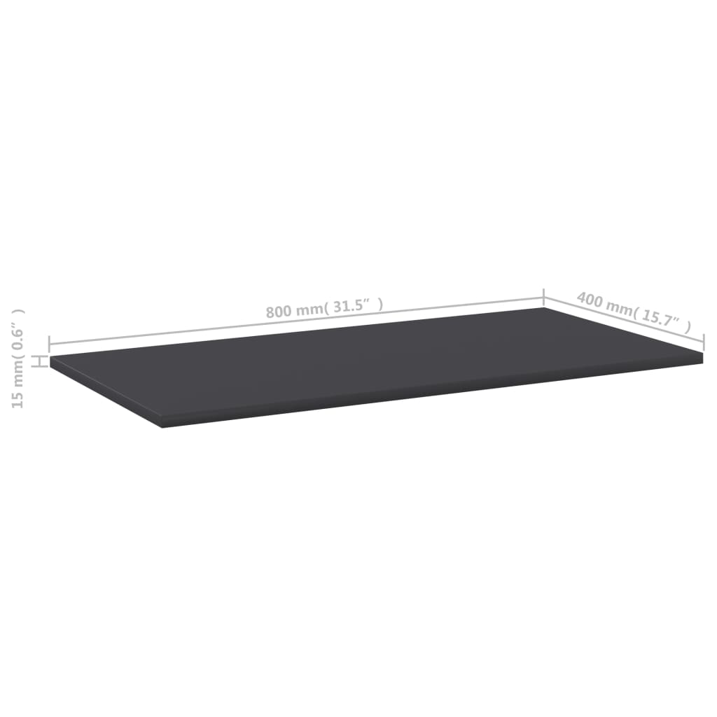 Bücherregal-Bretter 4 Stk. Grau 80x40x1,5 cm Holzwerkstoff