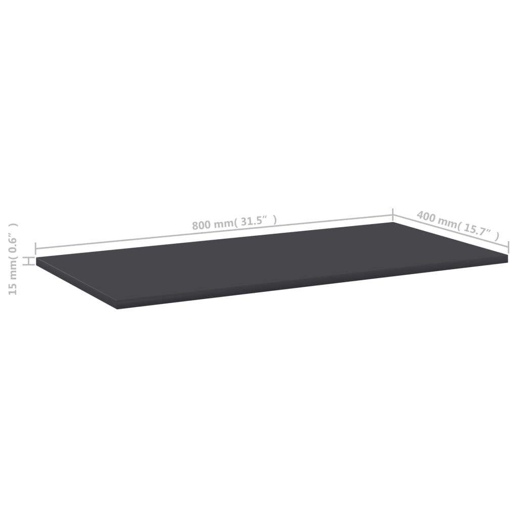 Bücherregal-Bretter 8 Stk. Grau 80x40x1,5 cm Holzwerkstoff