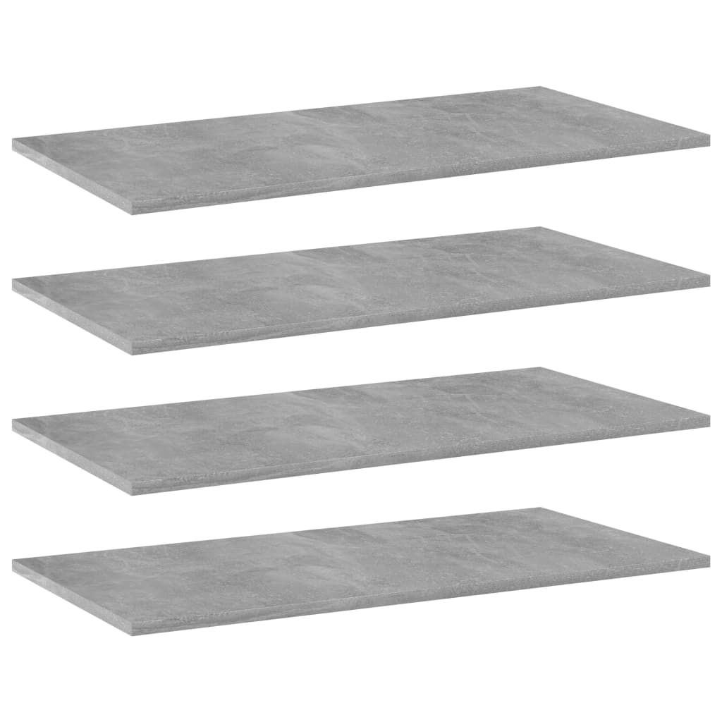 Bücherregal-Bretter 4 Stk. Betongrau 80x40x1,5 cm Holzwerkstoff