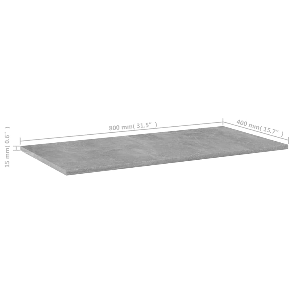Bücherregal-Bretter 8 Stk. Betongrau 80x40x1,5 cm Holzwerkstoff