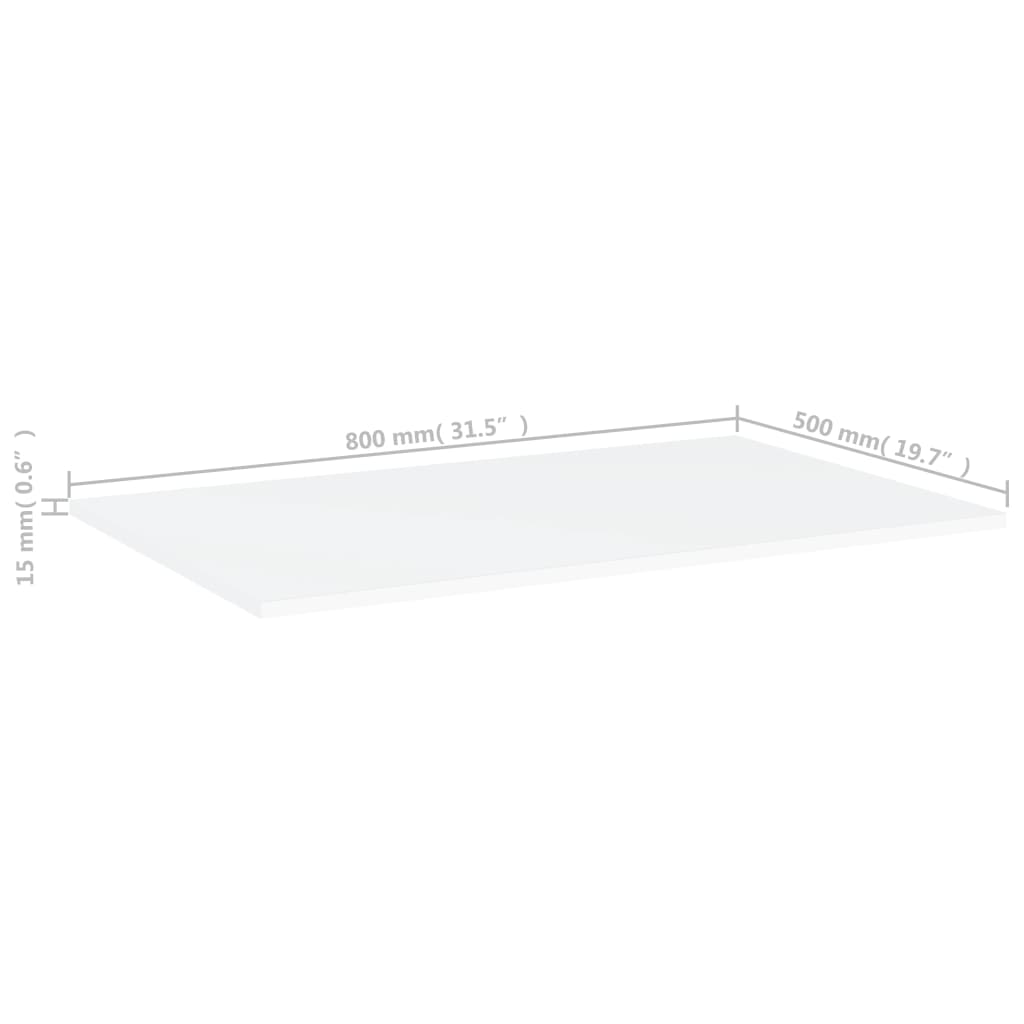 Bücherregal-Bretter 4 Stk. Weiß 80x50x1,5 cm Holzwerkstoff