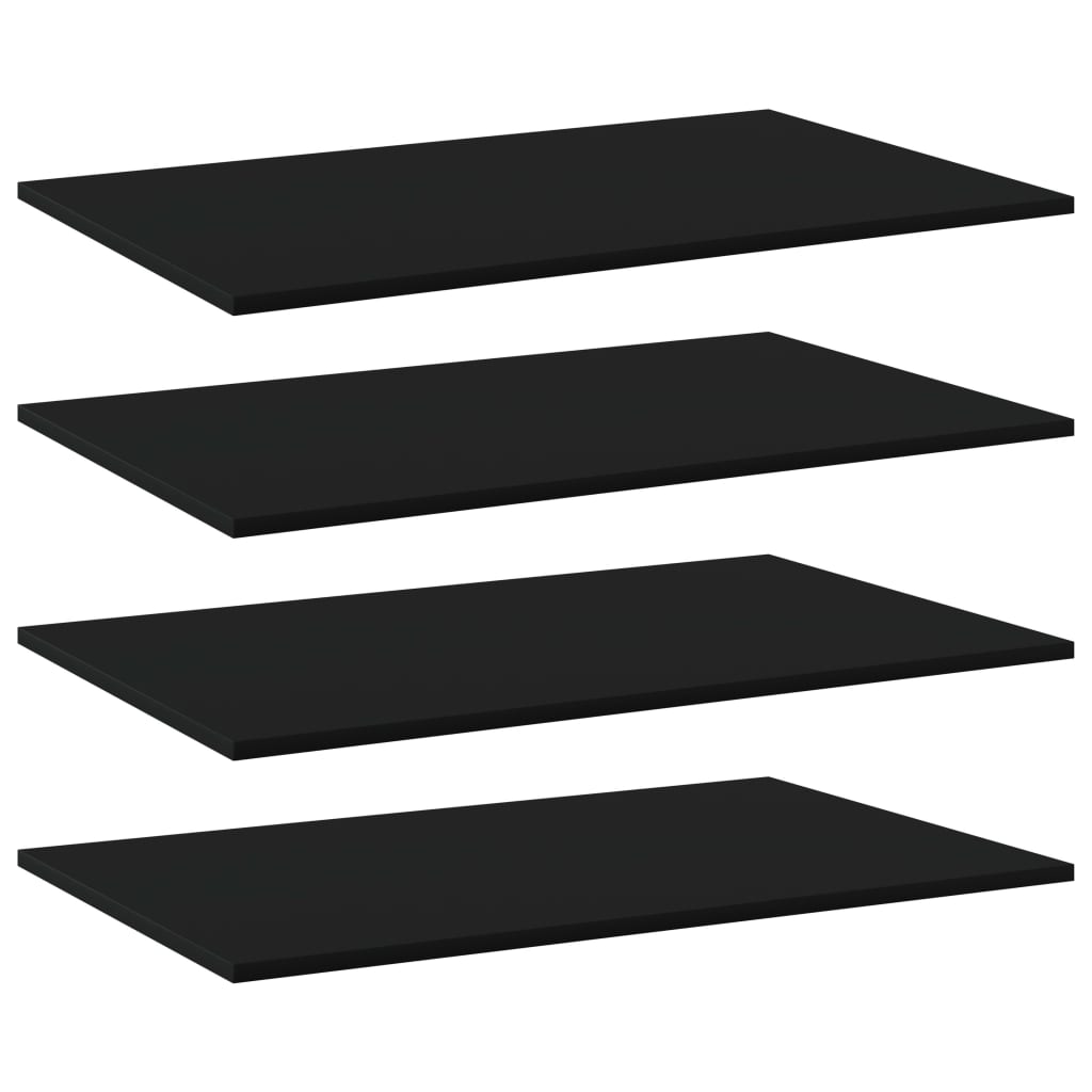 Bücherregal-Bretter 4 Stk. Schwarz 80x50x1,5 cm Holzwerkstoff