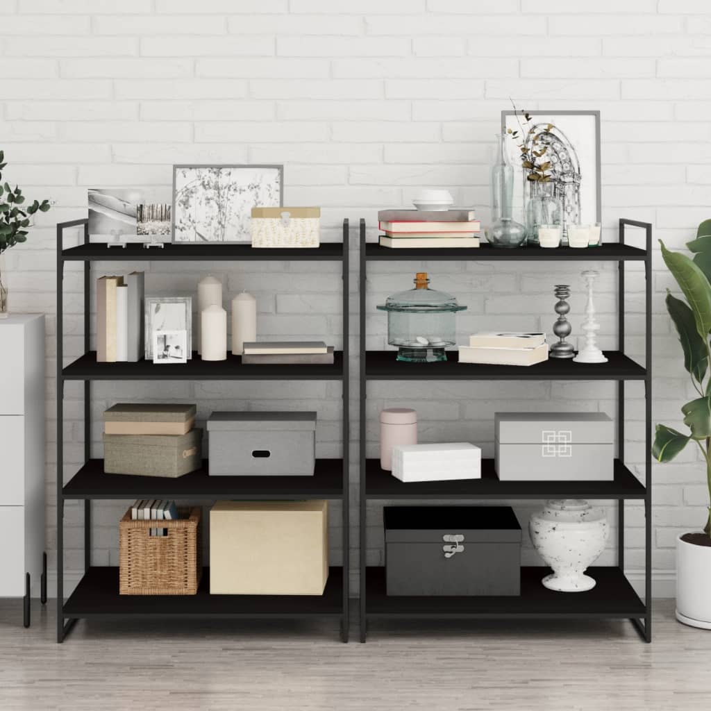 Bücherregal-Bretter 8 Stk. Schwarz 80x50x1,5 cm Holzwerkstoff