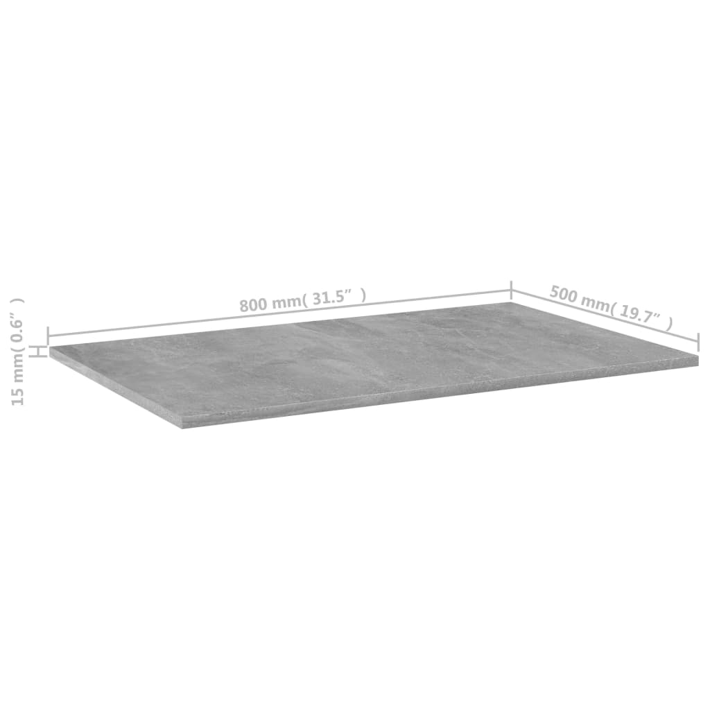 Bücherregal-Bretter 4 Stk. Betongrau 80x50x1,5 cm Holzwerkstoff