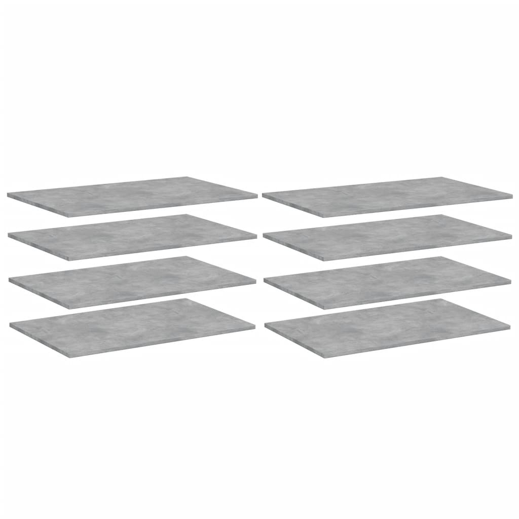Bücherregal-Bretter 8 Stk. Betongrau 80x50x1,5 cm Holzwerkstoff