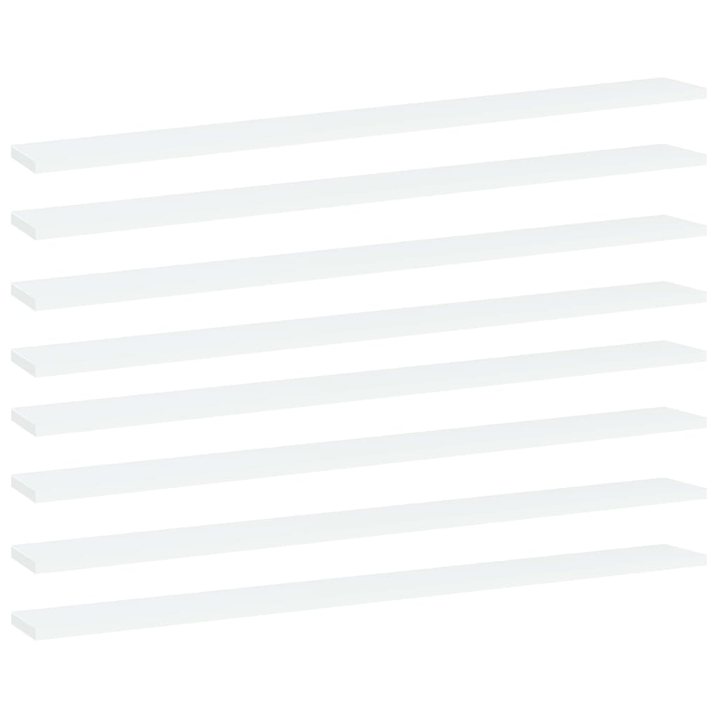 Bücherregal-Bretter 8 Stk. Weiß 100x10x1,5 cm Holzwerkstoff