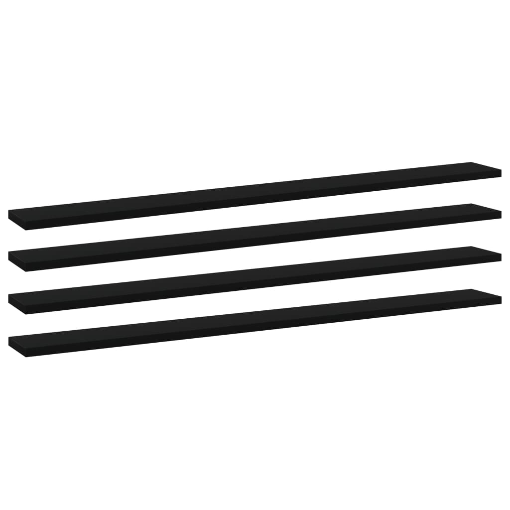 Bücherregal-Bretter 4 Stk. Schwarz 100x10x1,5 cm Holzwerkstoff