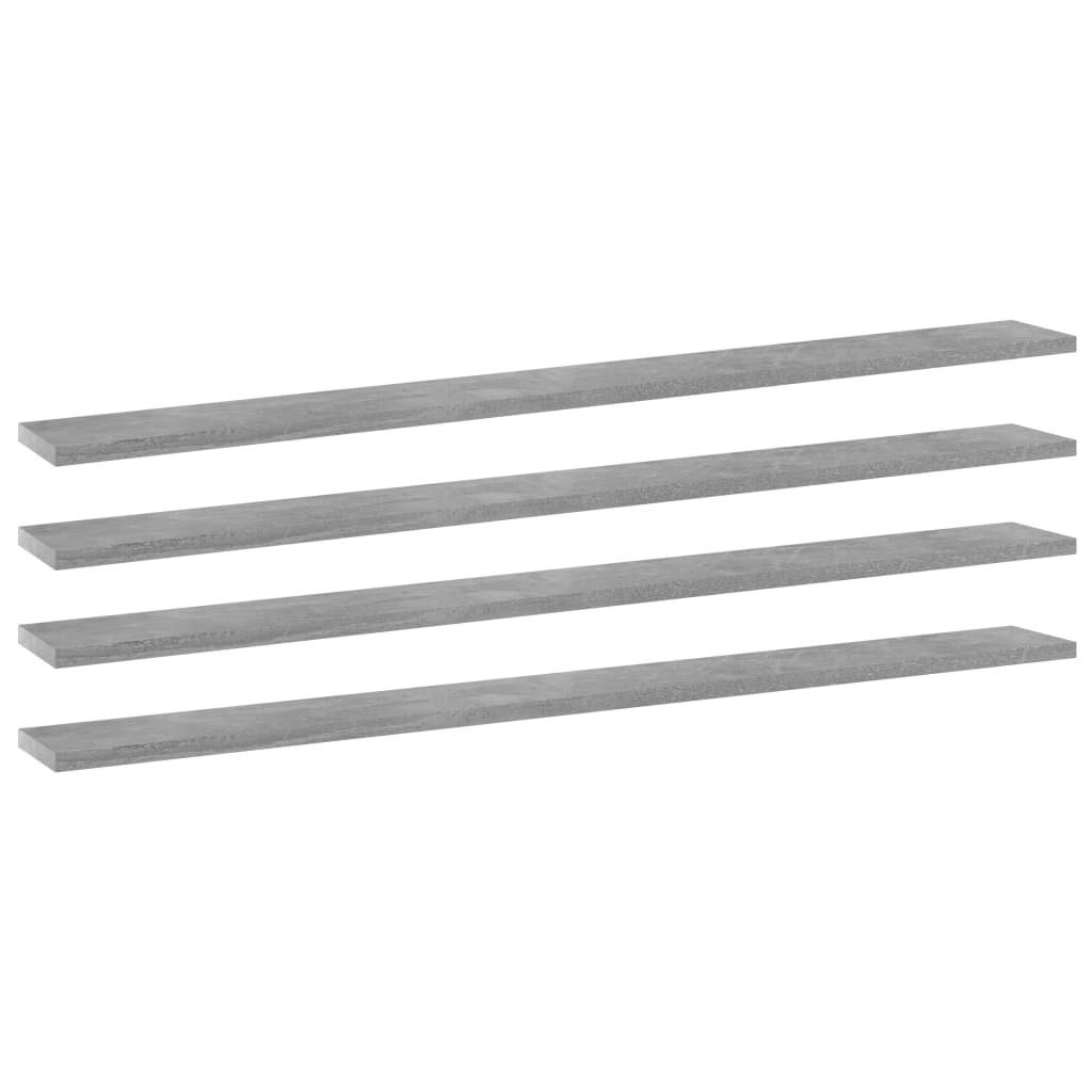 Bücherregal-Bretter 4 Stk. Betongrau 100x10x1,5cm Holzwerkstoff