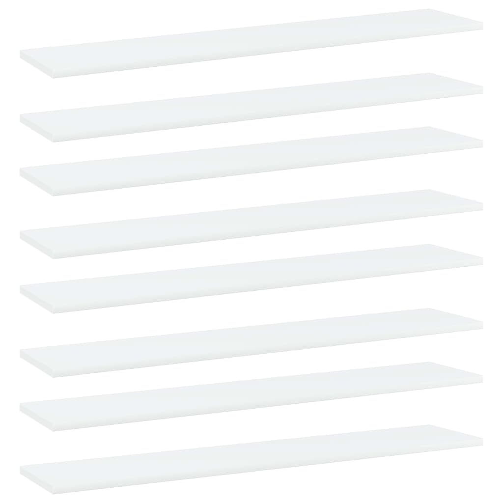 Bücherregal-Bretter 8 Stk. Weiß 100x20x1,5 cm Holzwerkstoff