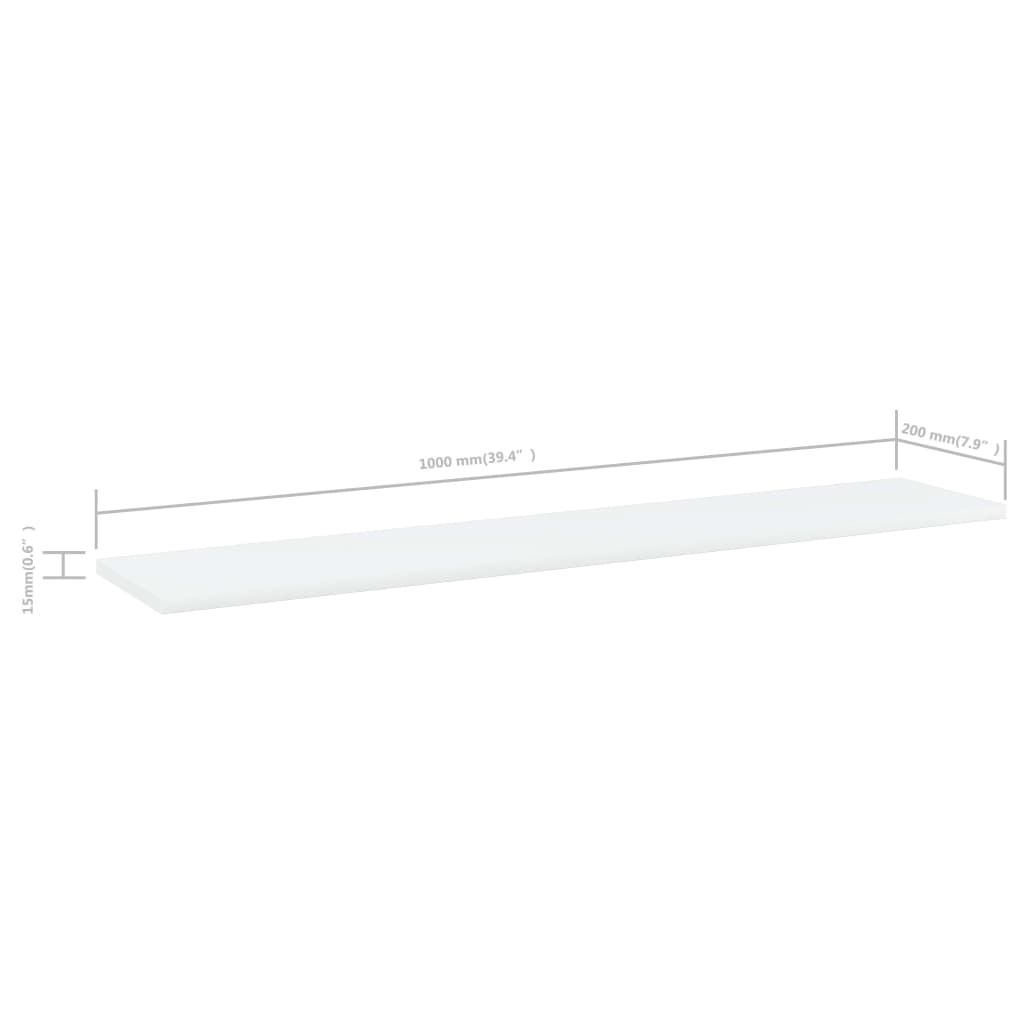 Bücherregal-Bretter 8 Stk. Weiß 100x20x1,5 cm Holzwerkstoff