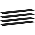 Bücherregal-Bretter 4 Stk. Schwarz 100x20x1,5 cm Holzwerkstoff