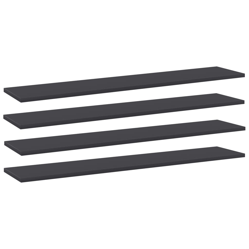 Bücherregal-Bretter 4 Stk. Grau 100x20x1,5 cm Holzwerkstoff