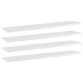 Bücherregal-Bretter 4 Stk. Hochglanz-Weiß 100x20x1,5 cm