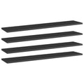 Bücherregal-Bretter 4 Stk. Hochglanz-Schwarz 100x20x1,5 cm