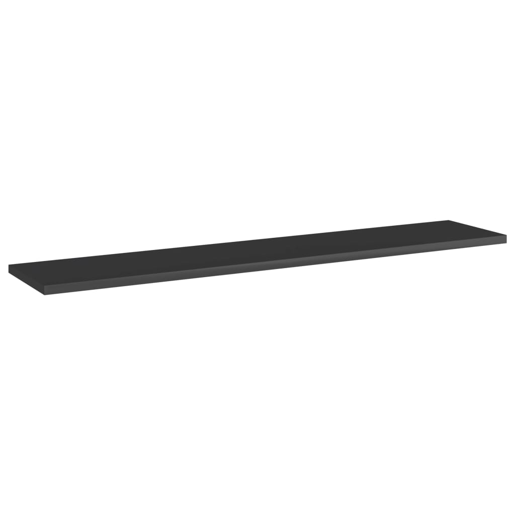 Bücherregal-Bretter 4 Stk. Hochglanz-Schwarz 100x20x1,5 cm